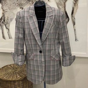Pink Tartan plaid blazer